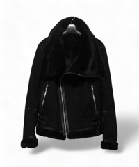 ys Yuji SUGENO (イース ユウジ スゲノ) 210950901-BLACK / Bonded shearling High collar Riders Jacket