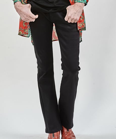 ys YUJISUGENO (イース ユウジ スゲノ)  211140502-BLACK / Hybrid stretch denim boot cut Pants