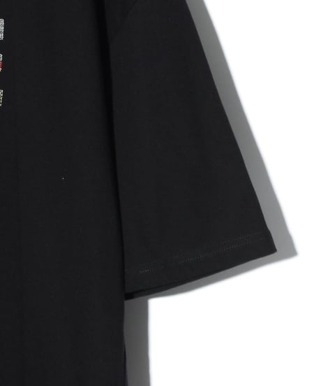 ys Yuji SUGENO (イース ユウジ スゲノ)  220210109 /  Sequin Embroidery Hemstep Big T / VOICE -BLACK