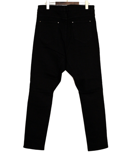 ys Yuji SUGENO (イース ユウジ スゲノ)  211140503-BLACK / Supima High Power Stretch Denim Semi Sarouel Pants