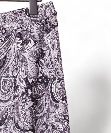 ADULT YUJISUGENO 5520130502-BLACK / Paisley Pattern Saruel Easy Wide Pants