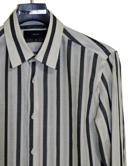 ys Yuji SUGENO (イース ユウジ スゲノ)  210830402-IVORY / Regular shirt with karami stripe stole