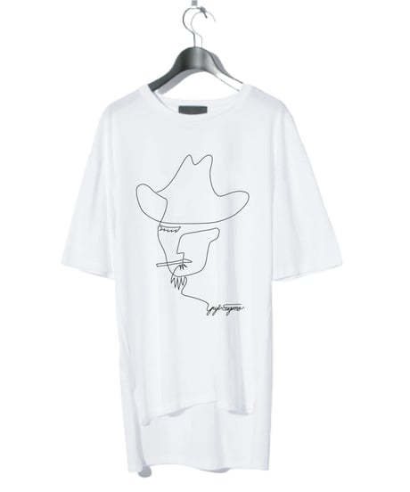 ys Yuji SUGENO (イース ユウジ スゲノ)  220510101-WHITE / ys Line Art Hemstep Big Tee