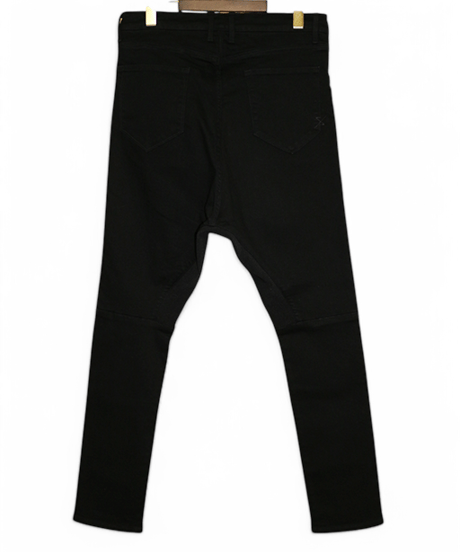 ys YUJISUGENO (イース ユウジ スゲノ)  211240503-BLACK / Hybrid stretch denim Saruel Pants