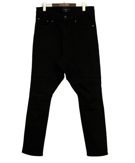 ys Yuji SUGENO (イース ユウジ スゲノ)  211140503-BLACK / Supima High Power Stretch Denim Semi Sarouel Pants
