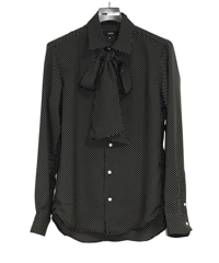 ys Yuji SUGENO (イース ユウジ スゲノ)  210830401-BLACK / Regular shirt with dot print stole