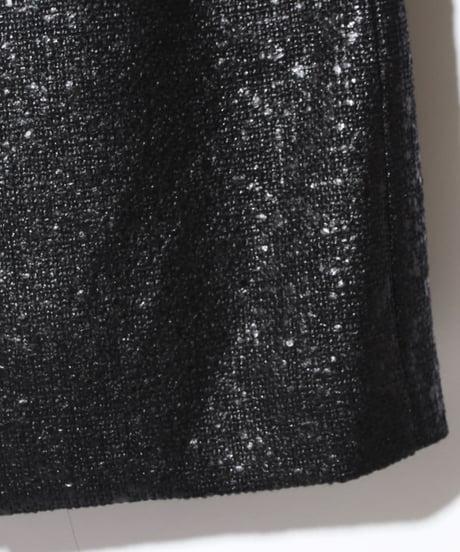 ys Yuji SUGENO (イース ユウジ スゲノ) 210831104 / Black Foil Tweed No Col lar Riders Coat