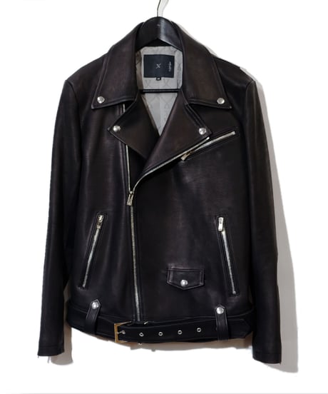 ys Yuji SUGENO (イース ユウジ スゲノ) 21045902A / Calfskin Belted Double Riders Jacket