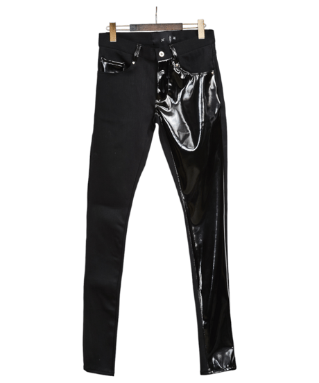 ys Yuji SUGENO (イース ユウジ スゲノ)  210340504-BLACK / Enamel changing stretch skinny denim Pants