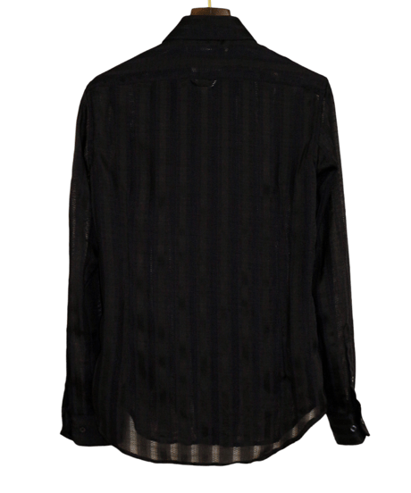 ys Yuji SUGENO (イース ユウジ スゲノ)  210830402-BLACK / Regular shirt with karami stripe stole