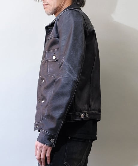 ys Yuji SUGENO (イース ユウジ スゲノ)  210650901-BLACK / Horse Leather USED Blast Tack Jacket