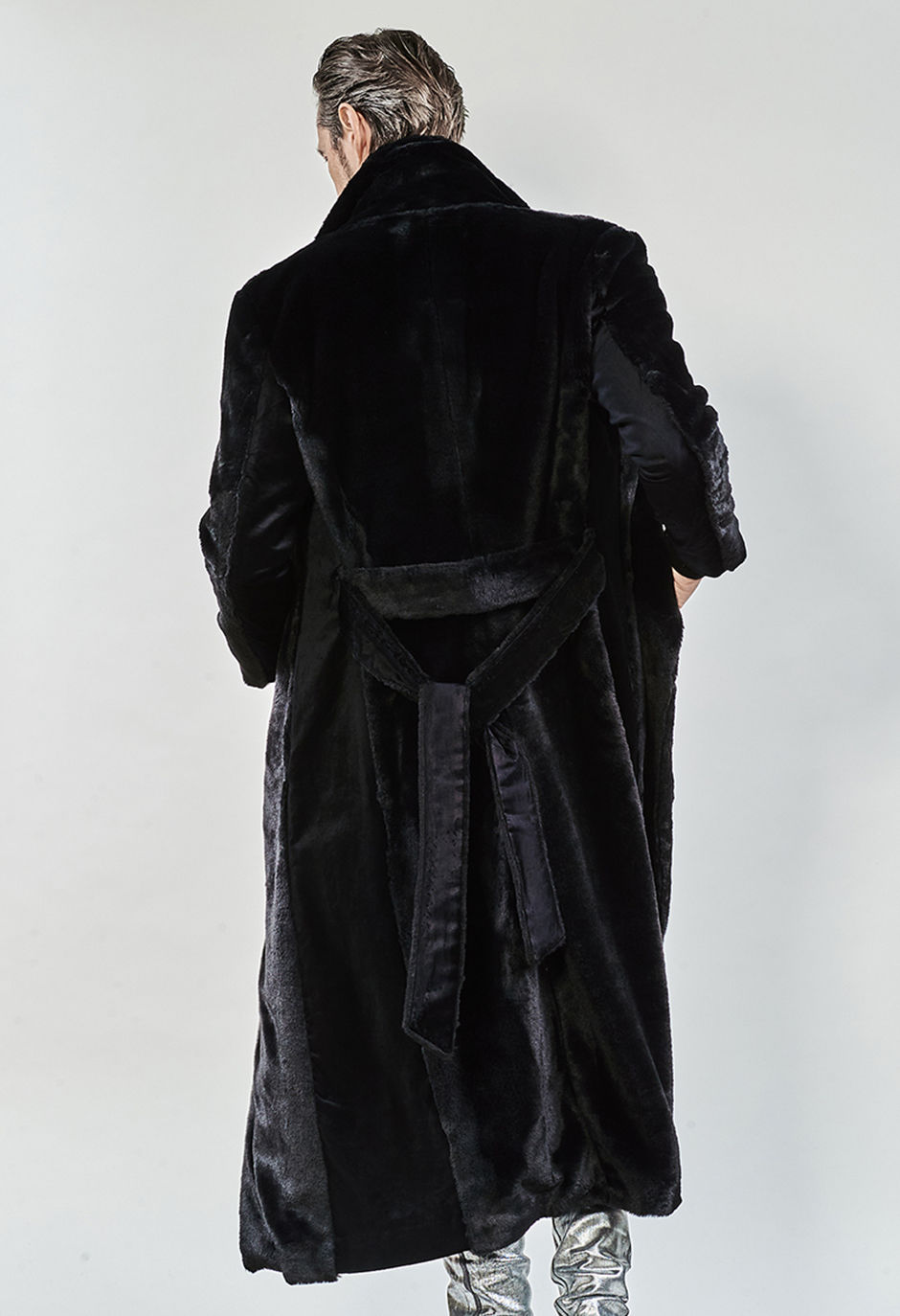 ys Yuji SUGENO (イース ユウジ スゲノ) 210331102-BLACK / Fur changing high color wrap  maxi coat