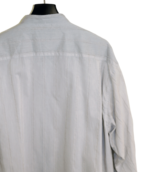 ys Yuji SUGENO (イース ユウジ スゲノ)  210830404-L.GRAY / Cut fringe striped over collarless shirt
