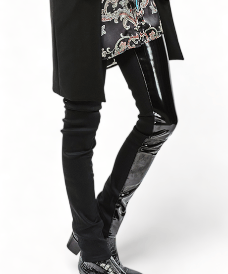 ys Yuji SUGENO (イース ユウジ スゲノ)  210340504-BLACK / Enamel changing stretch skinny denim Pants