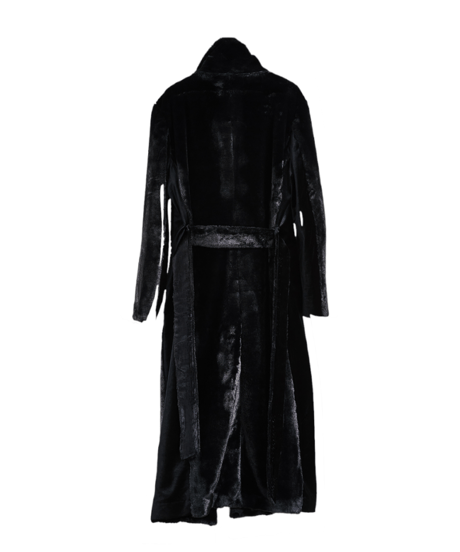 ys Yuji SUGENO (イース ユウジ スゲノ) 210331102-BLACK / Fur changing high color wrap maxi coat