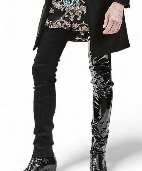 ys Yuji SUGENO (イース ユウジ スゲノ)  210340504-BLACK / Enamel changing stretch skinny denim Pants