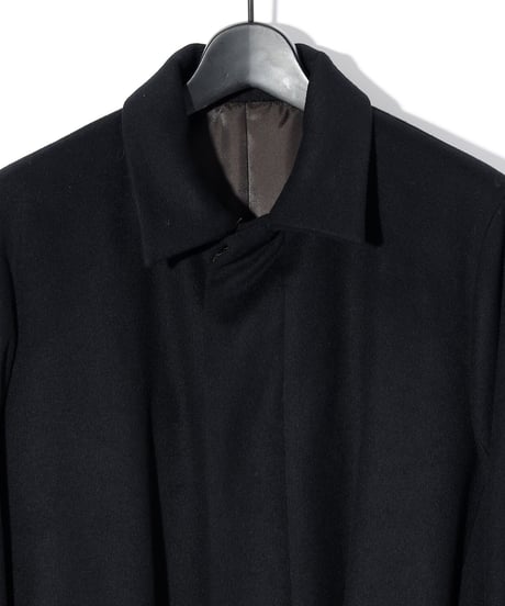 ys Yuji SUGENO (イース ユウジ スゲノ) 210731105-BLACK / Beaver Wool Maxi Balmachan Coat