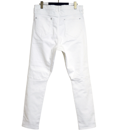 ys Yuji SUGENO (イース ユウジ スゲノ)  210740503-WHITE / Supima High Power Stretch Denim Semi Sarouel Pants