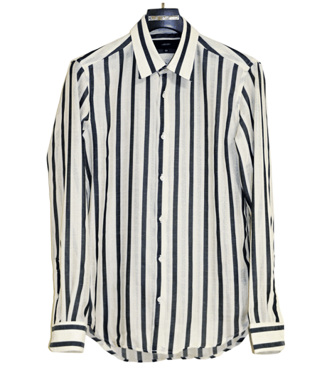ys Yuji SUGENO (イース ユウジ スゲノ)  210830402-IVORY / Regular shirt with karami stripe stole