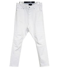ys Yuji SUGENO (イース ユウジ スゲノ)  210740503-WHITE / Supima High Power Stretch Denim Semi Sarouel Pants