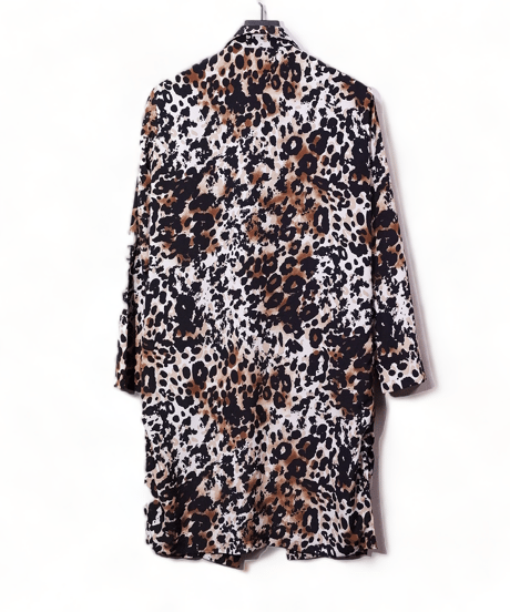 ADULT YUJISUGENO 520131001-LEOPARD / Leopard pattern Long shirt Jacket