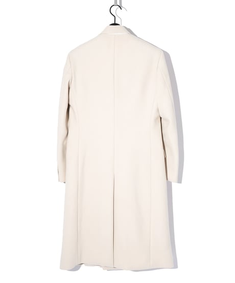 ys Yuji SUGENO (イース ユウジ スゲノ) 210731102-O/WHITE / Lambswool Semi-double gold glue Long Chester Coat