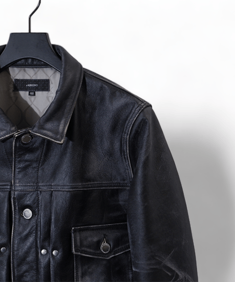 ys Yuji SUGENO (イース ユウジ スゲノ)  210650901-BLACK / Horse Leather USED Blast Tack Jacket