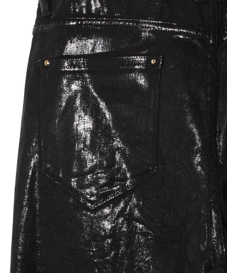 ys Yuji SUGENO (イース ユウジ スゲノ) 210840503-BLACK / Black foil Stretch denim 5P Skinny Denim