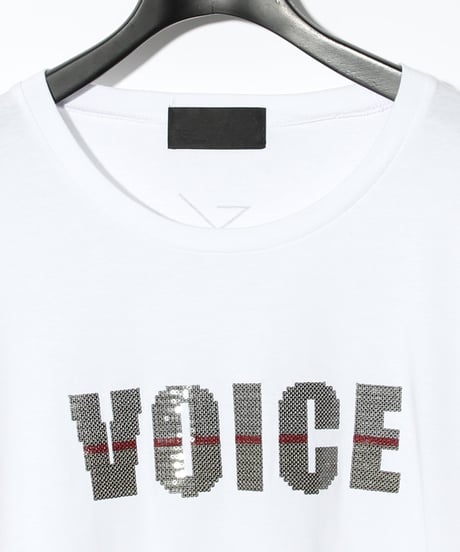 ys Yuji SUGENO (イース ユウジ スゲノ)  220210109 /  Sequin Embroidery Hemstep Big T / VOICE -WHITE