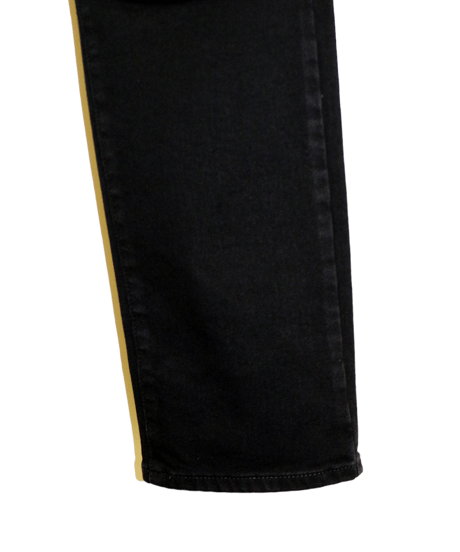 ys Yuji SUGENO (イース ユウジ スゲノ)  211140503-BLACK / Supima High Power Stretch Denim Semi Sarouel Pants