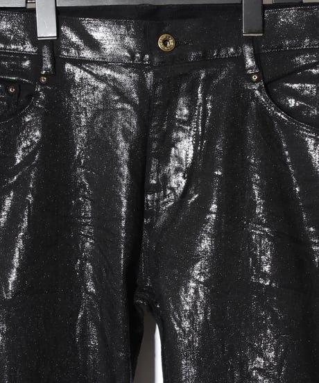 ys Yuji SUGENO (イース ユウジ スゲノ) 210840503-BLACK / Black foil Stretch denim 5P Skinny Denim