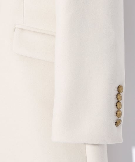 ys Yuji SUGENO (イース ユウジ スゲノ) 210731102-O/WHITE / Lambswool Semi-double gold glue Long Chester Coat