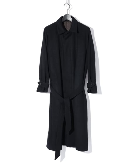 ys Yuji SUGENO (イース ユウジ スゲノ) 210731105-BLACK / Beaver Wool Maxi Balmachan Coat