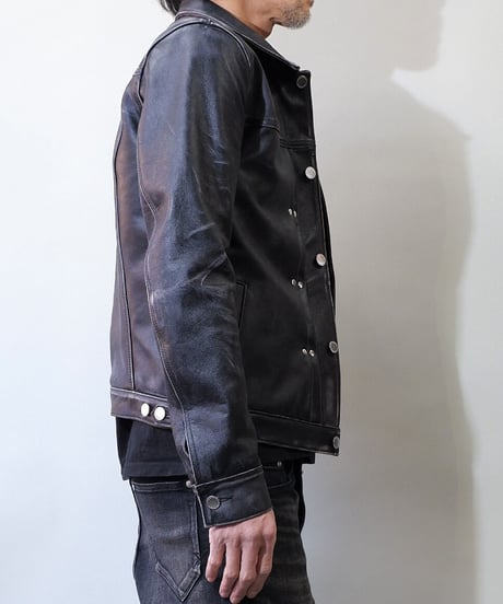 ys Yuji SUGENO (イース ユウジ スゲノ)  210650901-BLACK / Horse Leather USED Blast Tack Jacket