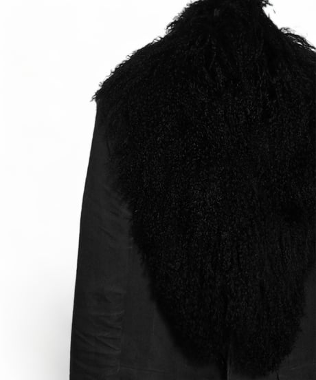 ys Yuji SUGENO (イース ユウジ スゲノ) 220952501-BLACK / Tibetan lamb fur Detachable collar