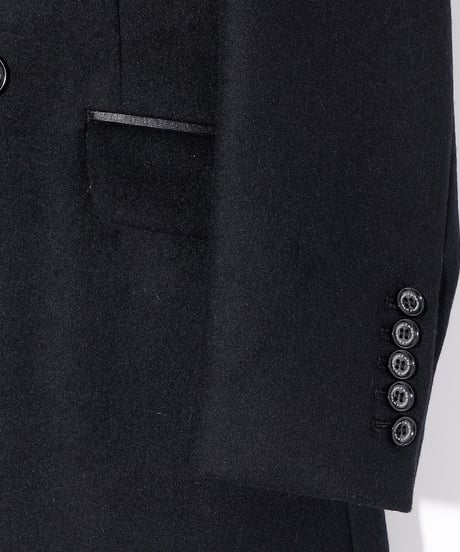 ys Yuji SUGENO (イース ユウジ スゲノ) 210731103-BLACK-SWICH / Lamb Beaver wool Changing Long Chester Coat