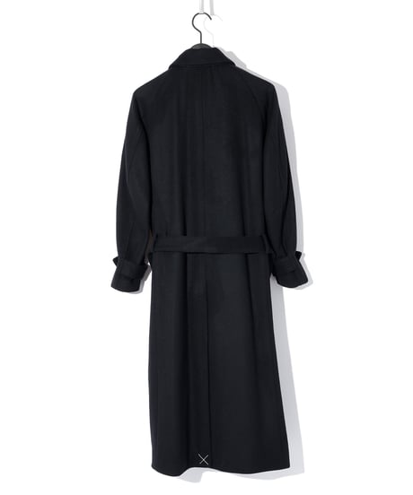 ys Yuji SUGENO (イース ユウジ スゲノ) 210731105-BLACK / Beaver Wool Maxi Balmachan Coat