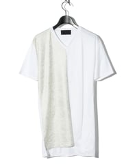 ys Yuji SUGENO (イース ユウジ スゲノ)  220210112 / Foil Print Changing V-neck T-WHITE