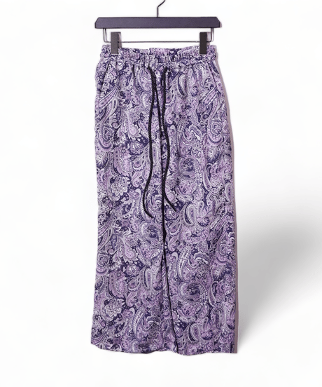 ADULT YUJISUGENO 5520130502-PURPLE / Paisley Pattern Saruel Easy Wide Pants