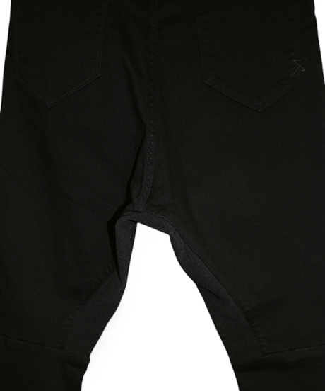 ys YUJISUGENO (イース ユウジ スゲノ)  211240503-BLACK / Hybrid stretch denim Saruel Pants