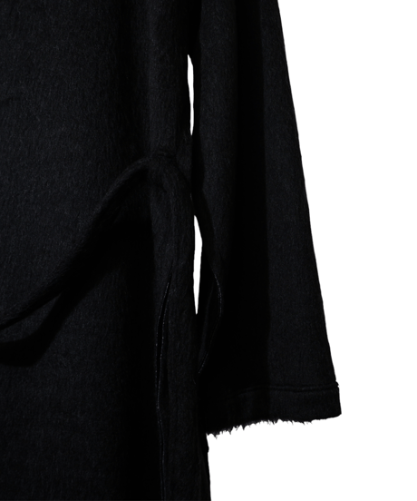 ys Yuji SUGENO (イース ユウジ スゲノ)  210520301(MEN) - 230520301(WOMEN) -BLACK-F / Pile shaggy long gown