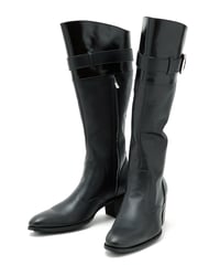 ys Yuji SUGENO (イース ユウジ スゲノ) ﻿﻿210954201-BLACK / Belted Long Boots