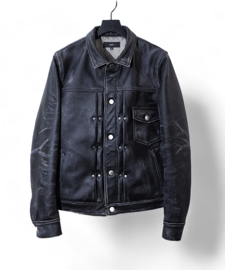 ys Yuji SUGENO (イース ユウジ スゲノ)  210650901-BLACK / Horse Leather USED Blast Tack Jacket