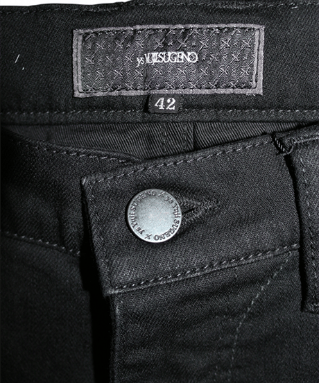 ys YUJISUGENO (イース ユウジ スゲノ)  211240503-BLACK / Hybrid stretch denim Saruel Pants