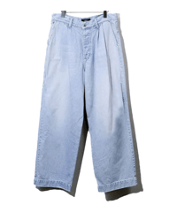 ys Yuji SUGENO (イース ユウジ スゲノ)  210740506-FADE / 10oz Denim USED Two Tuck Wide Pants