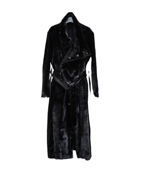 ys Yuji SUGENO (イース ユウジ スゲノ) 210331102-BLACK / Fur changing high color wrap maxi coat