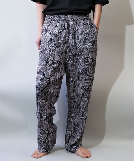 ADULT YUJISUGENO 5520130502-BLACK / Paisley Pattern Saruel Easy Wide Pants