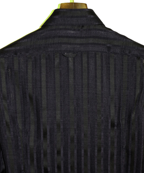 ys Yuji SUGENO (イース ユウジ スゲノ)  210830402-BLACK / Regular shirt with karami stripe stole