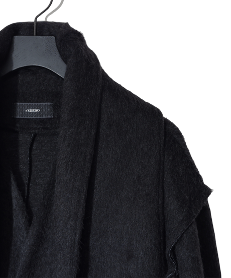 ys Yuji SUGENO (イース ユウジ スゲノ)  210520301(MEN) - 230520301(WOMEN) -BLACK-F / Pile shaggy long gown