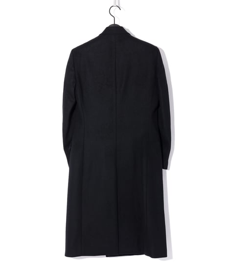 ys Yuji SUGENO (イース ユウジ スゲノ) 210731103-BLACK / Lamb Beaver wool Semi-double Long Chester Coat
